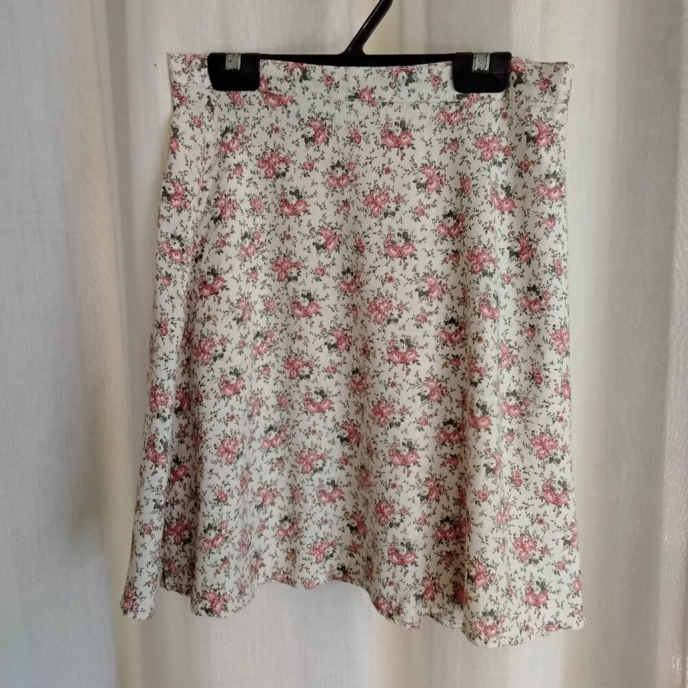 Pink and green floral skirt, size 4